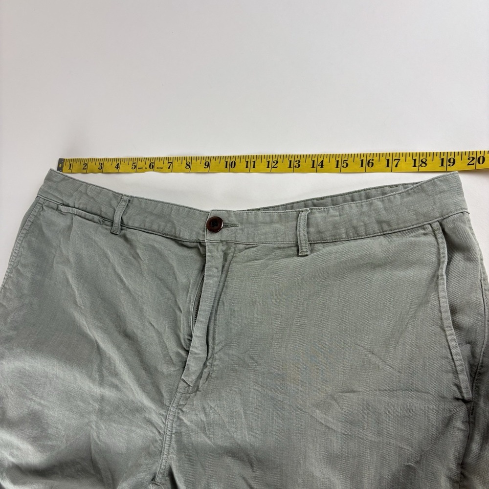 Flint & Tinder Mens Light Olive Green‎ Lightweight Linen Cotton Shorts Size 40 - Picture 7 of 9